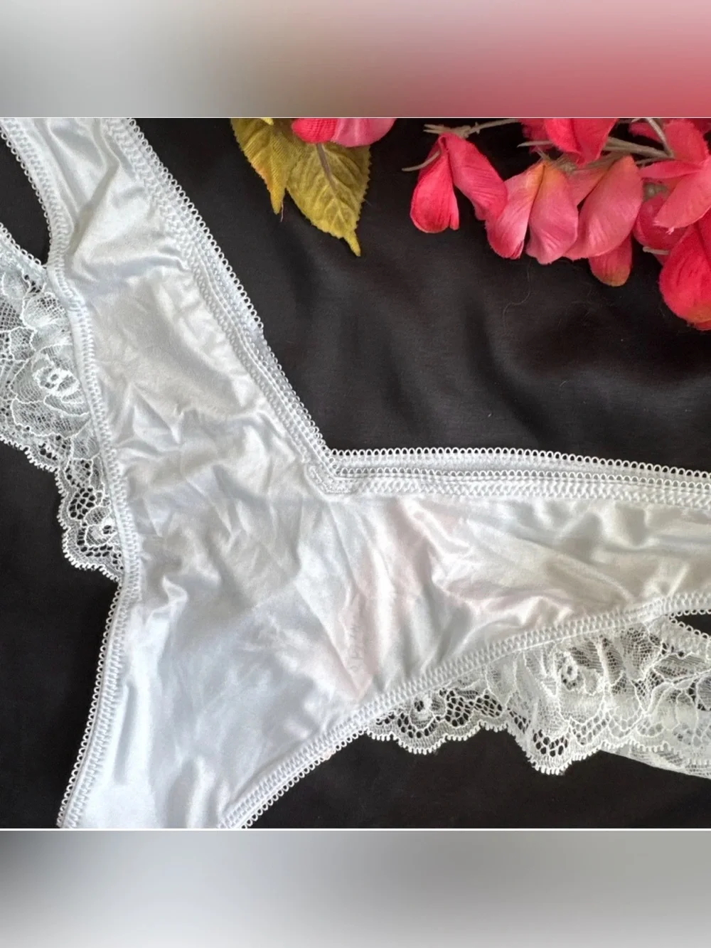 VICTORIA'S SECRET L BLUE WINGS VERY SEXY HIGH LEG CHEEKY SILKY PANTIES NWT